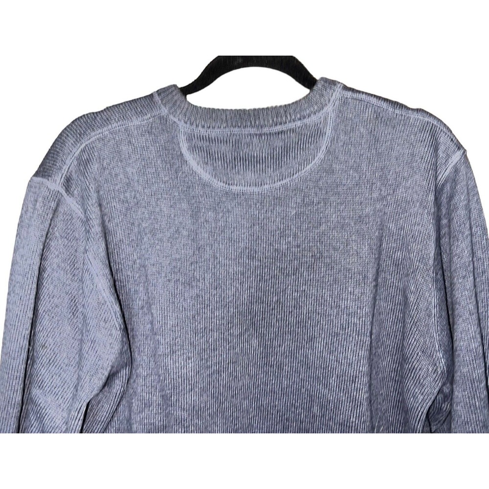 Gorp Core Cozy Eddie Bauer Gray Waffle Knit Crewneck Sweater Pullover - Picture 5 of 15